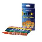 Giz de Cera Grosso Longo 6 Cores 48g Uso Escolar