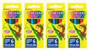 Giz De Cera Kit 4 Caixas de 6 Cores