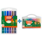 Giz De Cera Lavavel Metalico 12 Cores + Canetinha com Ponta Pincel 12 Cores - Leo e Leo Giz De Cera Lavavel Metalico 12 Cores + Canetinha com Ponta Pincel 12 Cores - Leo e Leo