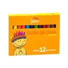 Giz de Cera Piratininga Gizão 12 Cores Macio Formato Grande para Desenho Infantil e Uso Escolar