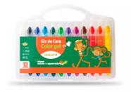Giz de Cera Retrátil Gel Com 12 Cores Infantil Com Pontas Macia Leo Leo