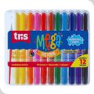Giz de Cera Retrátil Mega Gel Slim Summit 11 Cores + 1 Pincel Infantil