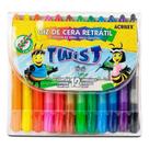 Giz De Cera Retrátil Twist Colorido Escolar Acrilex 12 Cores
