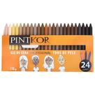 Giz de Cera Tons de Pele 24 Cores Pintkor 10 UNIDADES