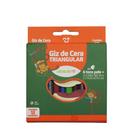 Giz De Cera Trangular Cores Neon Pele Metalicas - Leo E Leo