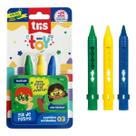 Giz de Rosto 3 Cores Brasil Tris Pintura Facial Infantil Maquiagem Torcedor Copa Festa