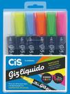 Giz Liquido Estojo c/6 Cores Neon Cis !