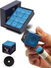 Giz para Taco de Sinuca VIBRANTIA 12 Cubos Baixa Poeira com Estojo para Viagem