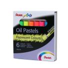 Giz pastel oleoso com 6 cores fluorescente pentel