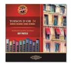 Giz Pastel Seco Macio Redondo Toison D'or Estojo c/ 24 Cores