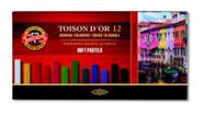 Giz Pastel Seco Soft Carré 12 Cores Toison D'or Koh-I-Noor