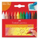 Gizão De Cera Jumbo Infantil 12 Cores Faber Castell