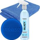 Glazy 500ml Limpador Restaurador Vidros 4 Em 1 Redutor Atrito + Pano Microfibra 40x40 +Aplicador de Espuma Vonixx