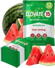 Glicose em pó Elovate 15 pacotes de 15 g de ação rápida Melancia x12