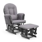 Glider and Ottoman Storkcraft Premium Hoop cinza com redemoinho cinza