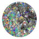 Glitter Estrelas Prata Holográfico 3g