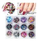 Glitter Flocado Para Unhas 12 Cores Colorido Decoração
