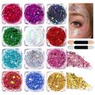 Glitter Gel Teenitor, maquiagem corporal e facial, 12 cores, 60 ml