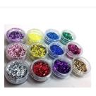 Glitter para Unhas Kit com 12 Cores Flocado para Decoração Nail Art em Diversas Tonalidades OEM