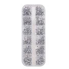 Glitter Strass Unhas 1,5mm Redondo 3000u 12 Cores Prata