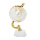 Globo decorativo Deco 79 de alumínio com base de mármore dourado Globo decorativo Deco 79 de alumínio com base de mármore dourado