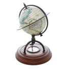 Globo decorativo metal e madeira c/bussola dourado