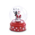 Globo Neve Com Papai Noel Música Poste com Led Natal Luxo