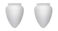 Globo Pera Plástico Ventilador de Teto Boca com 10cm de Diâmetro Universal Branco Fosco - Kit com 2