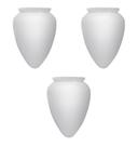Globo Pera Plástico Ventilador de Teto Boca com 10cm de Diâmetro Universal Branco Fosco - Kit com 3