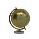 Globo Terrestre Decorativo em Metal e Mármore Dourado 27,5cm SRY0001 BTC