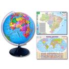 Globo Terrestre Decorativo + Mapa do Brasil e Mapa Mundi Gigantes