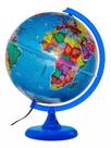 Globo Terrestre Politico 30cm Prisma Azul Com Lampada Led