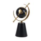 Globo terrestre Winston ferro 8x22,5cm preto e dourado -L Hermitage