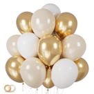 Globos ASIYUHY 100 unidades, 12" Látex Blanco y Dorado para Fiestas
