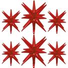 Globos de Estrella Roja de 14 Puntas Láser LAIAMER, Lámina de 22 pulgadas, 6 piezas