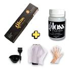 Gloss Express Kit Coloração Creme 60g + Ox 70ml + Cumbuca Pincel e Luva