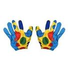 Gloves Dress Up America azul e amarelo Polka Dot Clown