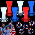 Glow Stick TURNMEON 120 PCS, 4 de julho, com conectores