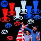 Glow Sticks Leetous Patriotic Vermelho Branco Azul 300 unidades para crianças