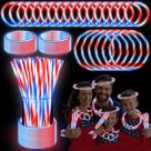 Glow Sticks TURNMEON, 4 de julho, 100 unidades: vermelho, branco, azul