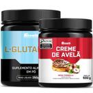 Glutamina Pura 250g + Creme Avelã Fit 500g Growth Supplement
