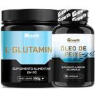 Glutamina Pura 250g + Omega 3 75 Caps Growth Supplements