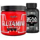 Glutamina Pura 300g Integral + Bcaa 30 Caps Black Skull