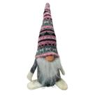 Gnomo Noel Cinza Enfeite Natalino Boneco Gorro Crochê 23cm Gnomo Noel Cinza Enfeite Natalino Boneco Gorro Crochê 23cm