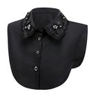 Gola de blusa feminina preta removível, gola falsa, algodão