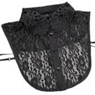 Gola de renda preta removível para mulher, requintado, floral oco