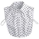 Gola falsa, blusa feminina, branca, de bolinhas, destacável