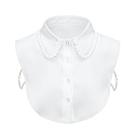Gola falsa, coleiras removíveis, camisa meio falsa, gola de blusa