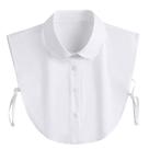 Gola falsa removível de algodão branco elegante para mulheres