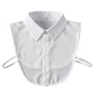 Gola falsa removível feminina, chiffon branco, design elegante